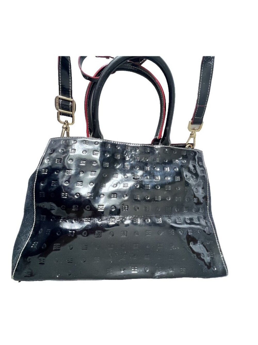 ARCADIA Patent Leather Handbag Crossbody Leopard Print Haircalf Made in Italy - Picture 5 of 14